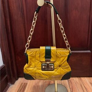 Marc Jacobs Quilted Yellow and Black Shoulder Bag